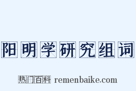 阳明学研究组词是什么意思的图片